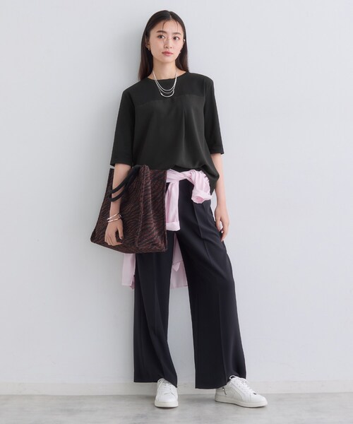 INDIVI（インディヴィ）の「【セットアップ可能】ビスチェレイヤード風トップス（Tシャツ/カットソー・レディース・グレー系その他5/ブラック/ブラウン系5・19/13/15 /34/05/38）」の5枚目の写真