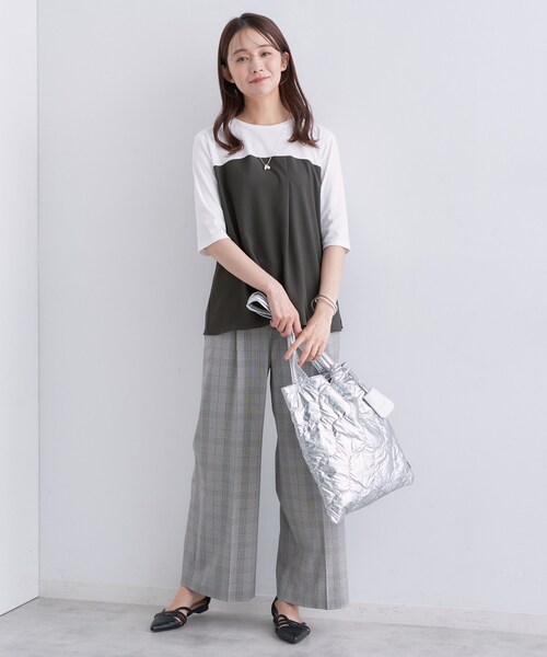 INDIVI（インディヴィ）の「【セットアップ可能】ビスチェレイヤード風トップス（Tシャツ/カットソー・レディース・グレー系その他5/ブラック/ブラウン系5・19/13/15 /34/05/38）」の14枚目の写真