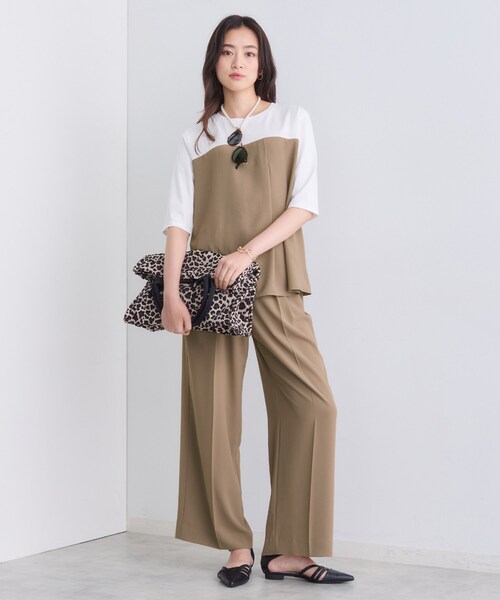 INDIVI（インディヴィ）の「【セットアップ可能】ビスチェレイヤード風トップス（Tシャツ/カットソー・レディース・グレー系その他5/ブラック/ブラウン系5・19/13/15 /34/05/38）」の9枚目の写真