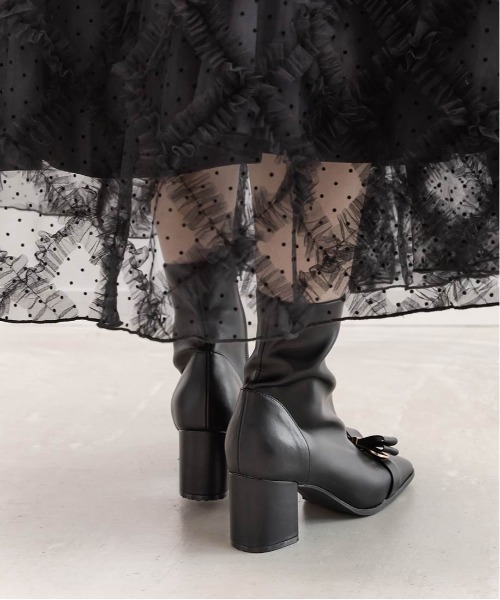 セール】ストレッチリボンパーツショートブーツ（ブーツ）｜RANDA