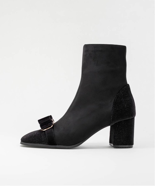 RANDA ストレッチリボンパーツショートブーツ ランダ 新作 セール】ストレッチリボンパーツショートブーツ（ブーツ）｜RANDA