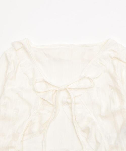 dispark(ディスパーク)の「DISPARK/ダメージフリルヘムLSカーデ(カーディガン/ボレロ・レディース・ブラック/オフホワイト・FREE)」の9枚目の写真