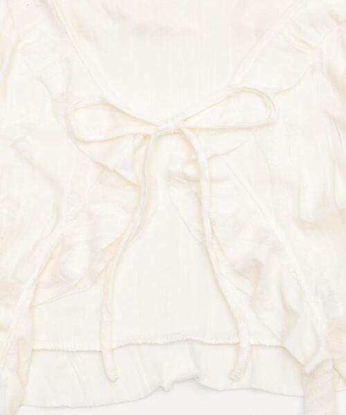 dispark(ディスパーク)の「DISPARK/ダメージフリルヘムLSカーデ(カーディガン/ボレロ・レディース・ブラック/オフホワイト・FREE)」の10枚目の写真