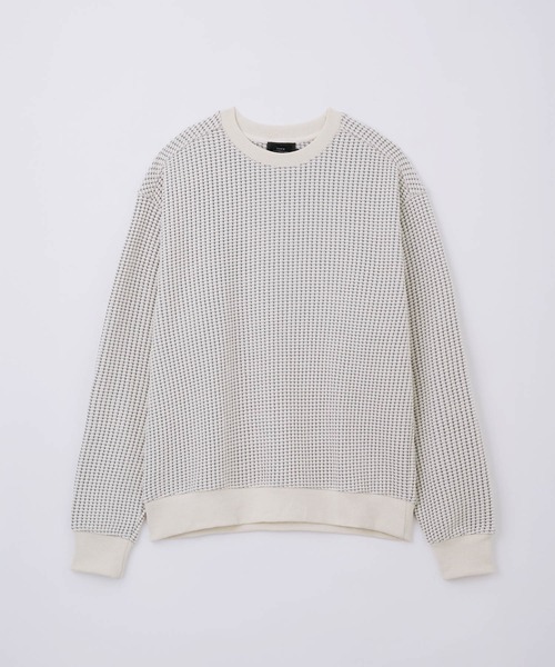 SLICK（スリック）の「【SLICK/スリック】Big Waffle Pullover/ビッグワッフルプルオーバー / サーマル Tシャツ（Tシャツ/カットソー・メンズ・ブラック/キナリ/スミクロ・1/2/3）」の2枚目の写真
