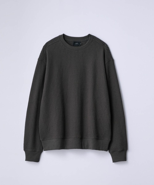 SLICK（スリック）の「【SLICK/スリック】Big Waffle Pullover/ビッグワッフルプルオーバー / サーマル Tシャツ（Tシャツ/カットソー・メンズ・ブラック/キナリ/スミクロ・1/2/3）」の8枚目の写真