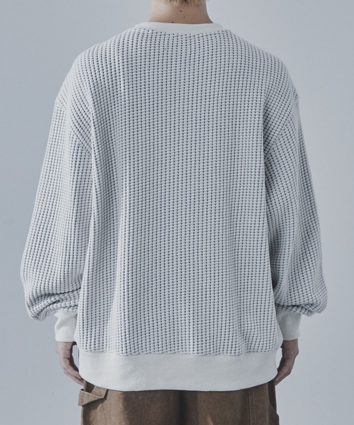 SLICK（スリック）の「【SLICK/スリック】Big Waffle Pullover/ビッグワッフルプルオーバー / サーマル Tシャツ（Tシャツ/カットソー・メンズ・ブラック/キナリ/スミクロ・1/2/3）」の11枚目の写真