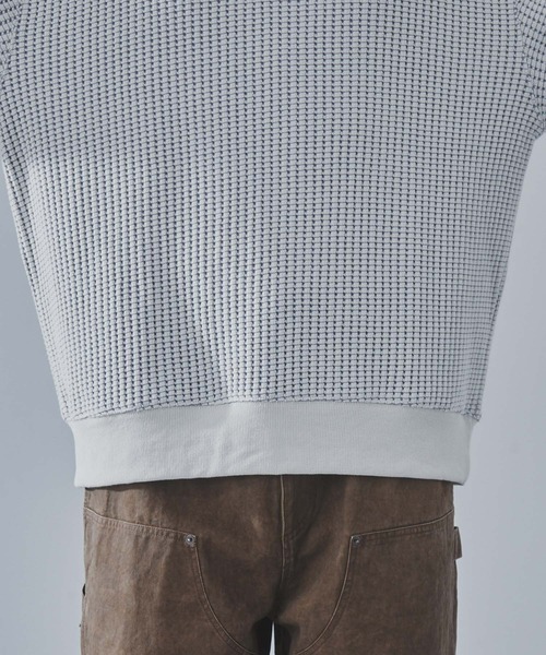 SLICK（スリック）の「【SLICK/スリック】Big Waffle Pullover/ビッグワッフルプルオーバー / サーマル Tシャツ（Tシャツ/カットソー・メンズ・ブラック/キナリ/スミクロ・1/2/3）」の16枚目の写真