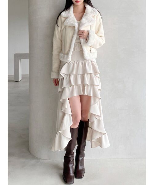 RESEXXY（リゼクシー）の「フェイクムートンブルゾン（ブルゾン・レディース・ブラック/アイボリー・FREE）」の11枚目の写真