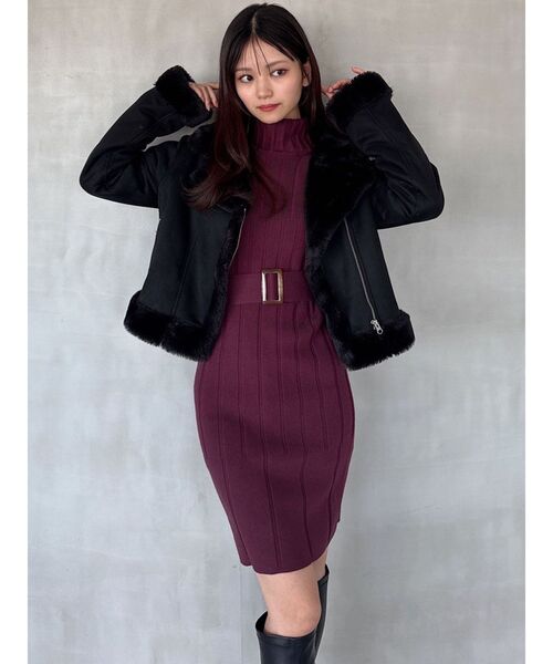 RESEXXY（リゼクシー）の「フェイクムートンブルゾン（ブルゾン・レディース・ブラック/アイボリー・FREE）」の14枚目の写真