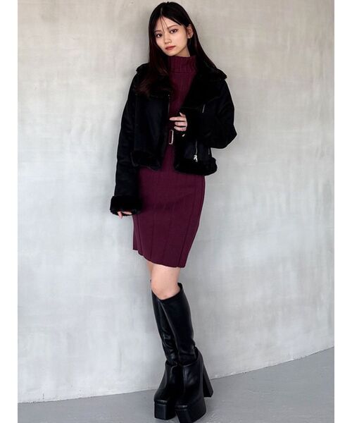 RESEXXY（リゼクシー）の「フェイクムートンブルゾン（ブルゾン・レディース・ブラック/アイボリー・FREE）」の17枚目の写真