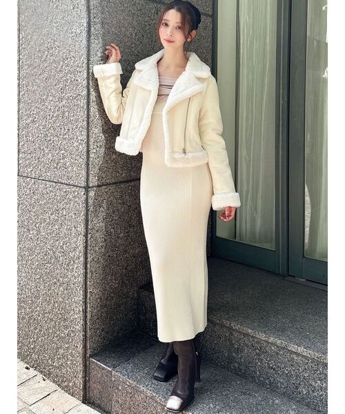 RESEXXY（リゼクシー）の「フェイクムートンブルゾン（ブルゾン・レディース・ブラック/アイボリー・FREE）」の19枚目の写真