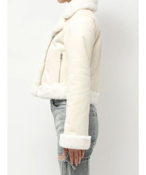 RESEXXY（リゼクシー）の「フェイクムートンブルゾン（ブルゾン・レディース・ブラック/アイボリー・FREE）」の21枚目の写真