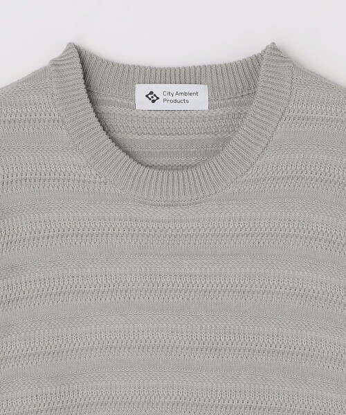 City Ambient Products（シティアンビエントプロダクツ）の「City Ambient Products: 〈手洗い可能〉7ゲージ ランダム ボーダー クルーネック ニット（ニット/セーター・メンズ・ネイビー/ブラック/グレー・MEDIUM/SMALL/LARGE）」の10枚目の写真