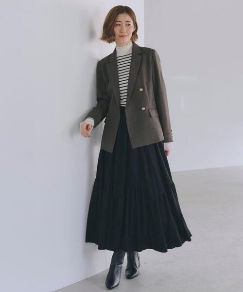 grove（グローブ）の「【カセット服】ダブルブレストテーラードジャケット（テーラードジャケット・レディース・ブラウン系その他/ネイビー系5/ライトベージュ・02/03/05/04/01）」の6枚目の写真