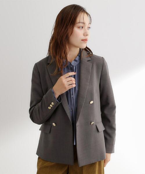 grove（グローブ）の「【カセット服】ダブルブレストテーラードジャケット（テーラードジャケット・レディース・ブラウン系その他/ネイビー系5/ライトベージュ・02/03/05/04/01）」の10枚目の写真