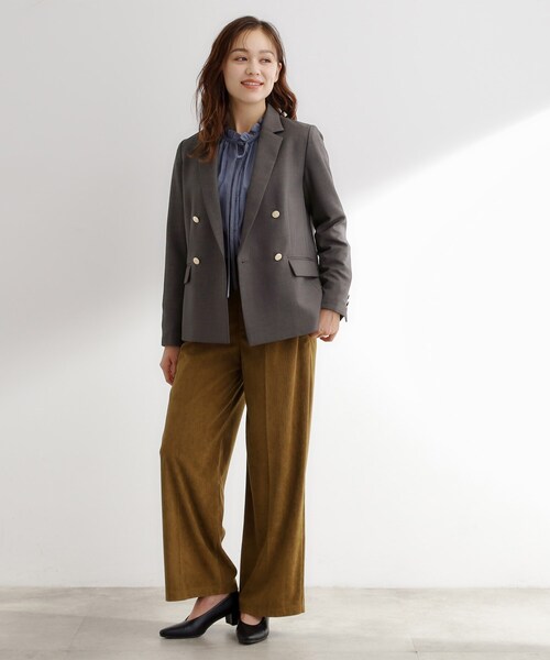 grove（グローブ）の「【カセット服】ダブルブレストテーラードジャケット（テーラードジャケット・レディース・ブラウン系その他/ネイビー系5/ライトベージュ・02/03/05/04/01）」の12枚目の写真