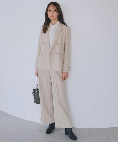 grove（グローブ）の「【カセット服】ダブルブレストテーラードジャケット（テーラードジャケット・レディース・ブラウン系その他/ネイビー系5/ライトベージュ・02/03/05/04/01）」の14枚目の写真