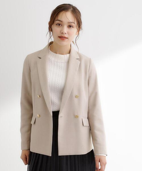 grove（グローブ）の「【カセット服】ダブルブレストテーラードジャケット（テーラードジャケット・レディース・ブラウン系その他/ネイビー系5/ライトベージュ・02/03/05/04/01）」の15枚目の写真