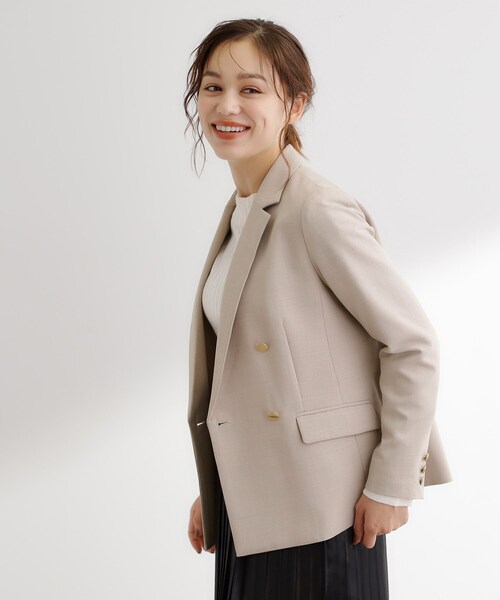 grove（グローブ）の「【カセット服】ダブルブレストテーラードジャケット（テーラードジャケット・レディース・ブラウン系その他/ネイビー系5/ライトベージュ・02/03/05/04/01）」の16枚目の写真