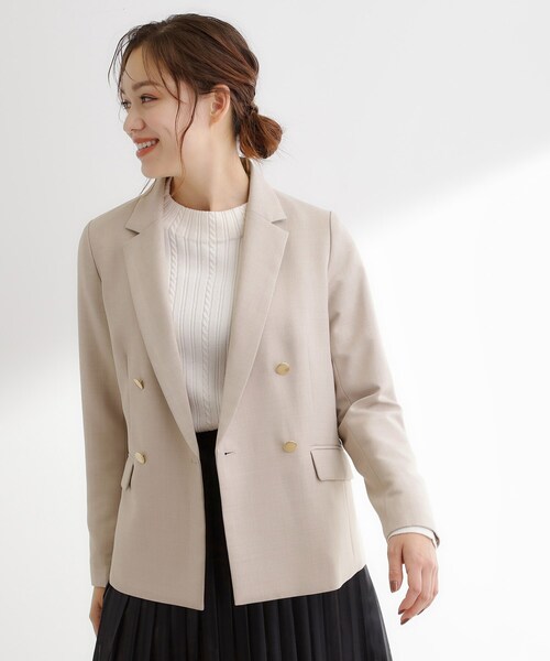 grove（グローブ）の「【カセット服】ダブルブレストテーラードジャケット（テーラードジャケット・レディース・ブラウン系その他/ネイビー系5/ライトベージュ・02/03/05/04/01）」の17枚目の写真