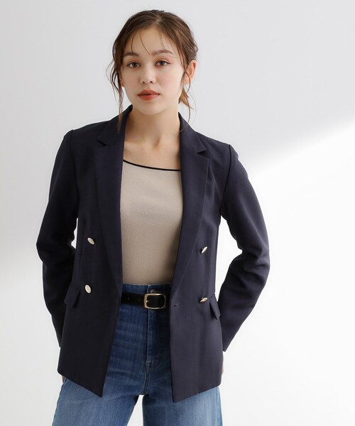 grove（グローブ）の「【カセット服】ダブルブレストテーラードジャケット（テーラードジャケット・レディース・ブラウン系その他/ネイビー系5/ライトベージュ・02/03/05/04/01）」の21枚目の写真