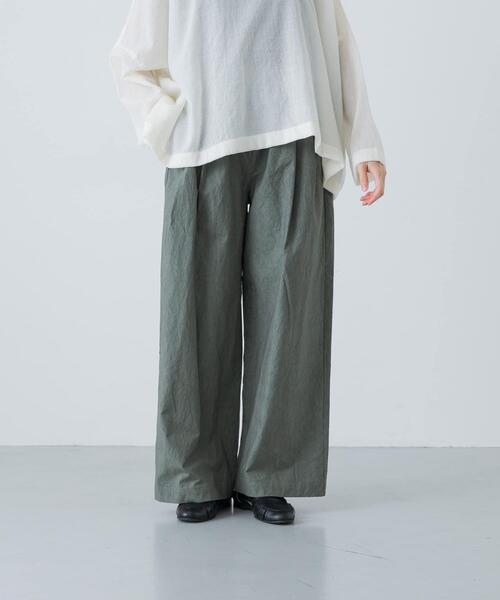 かぐれ(カグレ)の「コットン2タックイージーパンツ(その他パンツ・レディース・チャコールグレー/カーキ/ライトグレー・FREE)」の3枚目の写真