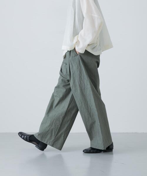 かぐれ　コットン2タックイージーパンツ キュプラ2タックイージーパンツ(FREE BLACK): ボトム｜URBAN