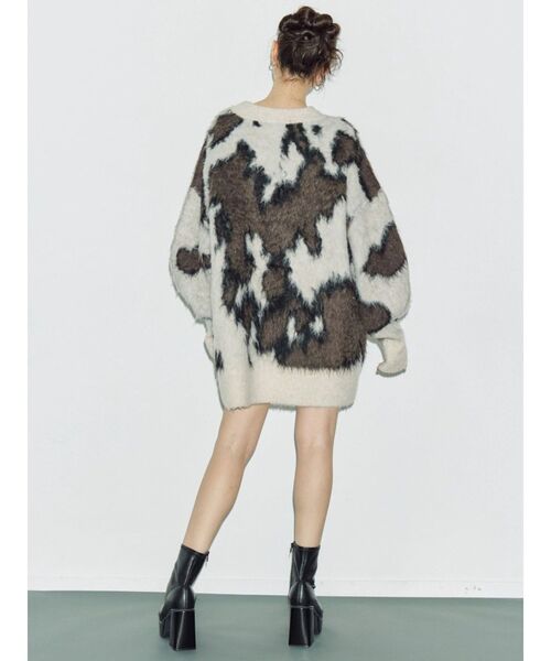 EVRIS（エヴリス）の「アニマルシャギーオーバーサイズニットトップス（ニット/セーター・レディース・ネイビー/グレー/ブラック/ホワイト・FREE）」の19枚目の写真