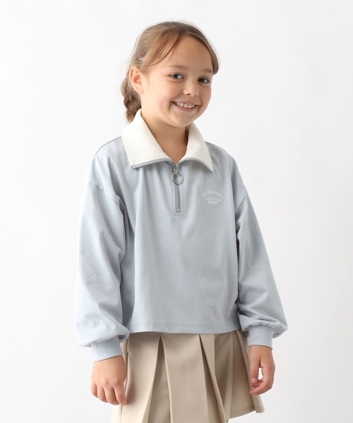 GLOBAL WORK（グローバルワーク）の「ヘビロッTEEハーフZIP長袖/589258（Tシャツ/カットソー・キッズ・ブラック/ブルー系その他/ライトグレー・140cm/150cm/160cm/130cm）」の3枚目の写真