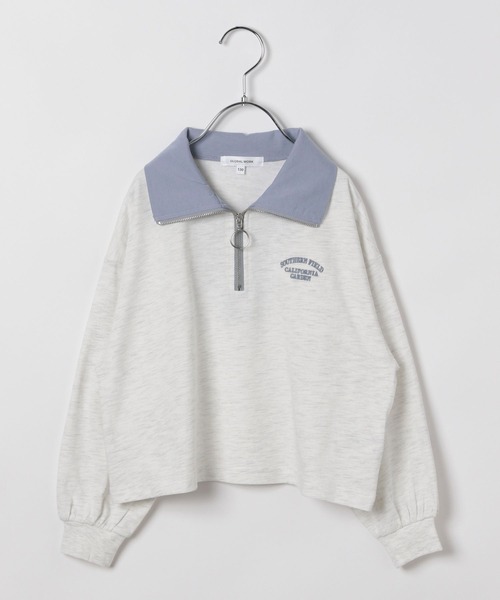 GLOBAL WORK（グローバルワーク）の「ヘビロッTEEハーフZIP長袖/589258（Tシャツ/カットソー・キッズ・ブラック/ブルー系その他/ライトグレー・140cm/150cm/160cm/130cm）」の4枚目の写真