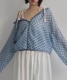 Vipoa（ヴィポア）の「ドット柄シアージップパーカー（ブルゾン・レディース）」