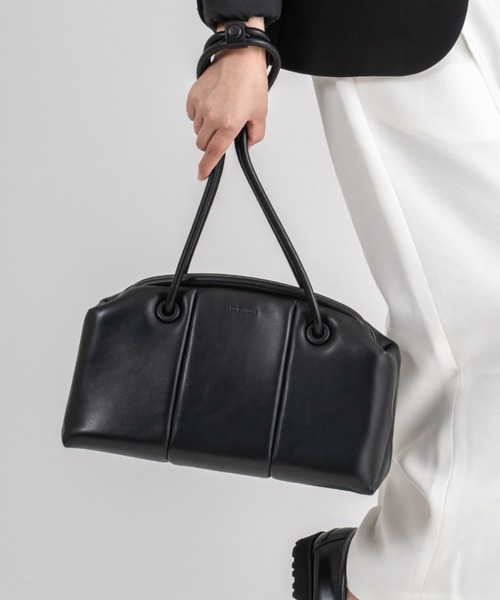 ADD CULUMN(アドカラム)の「【ADD CULUMN/アドカラム】ボストントートバッグ PUFF CLASP BOSTON M(ショルダーバッグ・レディース・アイボリー/ブラウン/ブラック・FREE)」の3枚目の写真