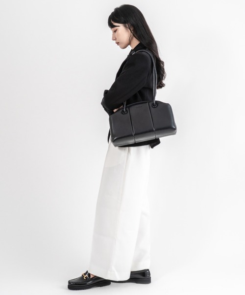 ADD CULUMN(アドカラム)の「【ADD CULUMN/アドカラム】ボストントートバッグ PUFF CLASP BOSTON M(ショルダーバッグ・レディース・アイボリー/ブラウン/ブラック・FREE)」の10枚目の写真
