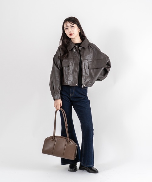 ADD CULUMN(アドカラム)の「【ADD CULUMN/アドカラム】ボストントートバッグ PUFF CLASP BOSTON M(ショルダーバッグ・レディース・アイボリー/ブラウン/ブラック・FREE)」の19枚目の写真