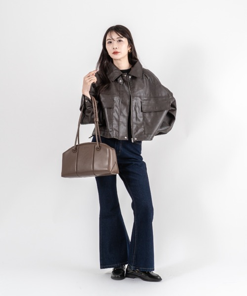 ADD CULUMN(アドカラム)の「【ADD CULUMN/アドカラム】ボストントートバッグ PUFF CLASP BOSTON M(ショルダーバッグ・レディース・アイボリー/ブラウン/ブラック・FREE)」の18枚目の写真