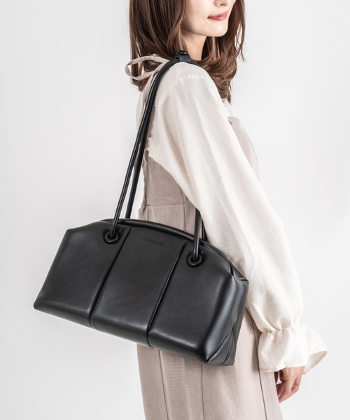 ADD CULUMN(アドカラム)の「【ADD CULUMN/アドカラム】ボストントートバッグ PUFF CLASP BOSTON M(ショルダーバッグ・レディース・アイボリー/ブラウン/ブラック・FREE)」の12枚目の写真