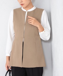 GALLORIA | ウォッシャブル ノーカラーペプラムジレ(その他アウター)