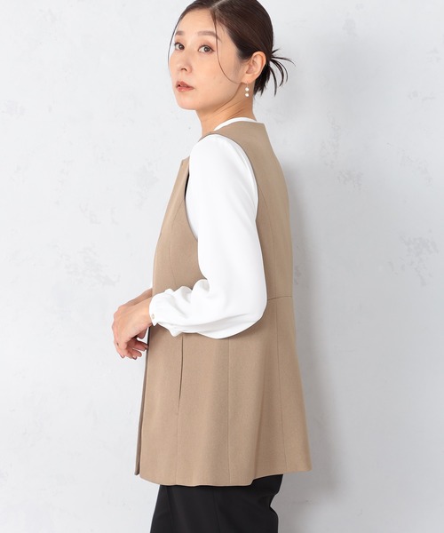 ノーカラーペプラムジレ ノーカラーペプラムジレ｜トップス レディース トレンド ベスト｜ReDial