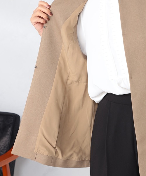 ノーカラーペプラムジレ ノーカラーペプラムジレ｜トップス レディース トレンド ベスト｜ReDial