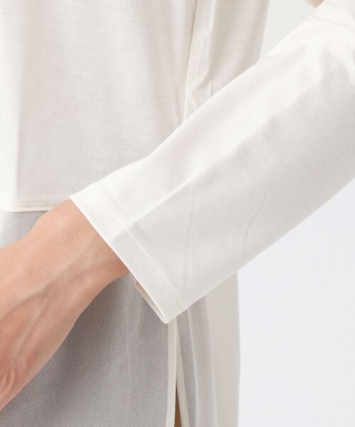 TRANS WORK（トランスワーク）の「【L】【ウォッシャブル】セルローススムースカットソー（Tシャツ/カットソー・レディース・オフホワイト/ブラック/ホワイト・44/46）」の11枚目の写真