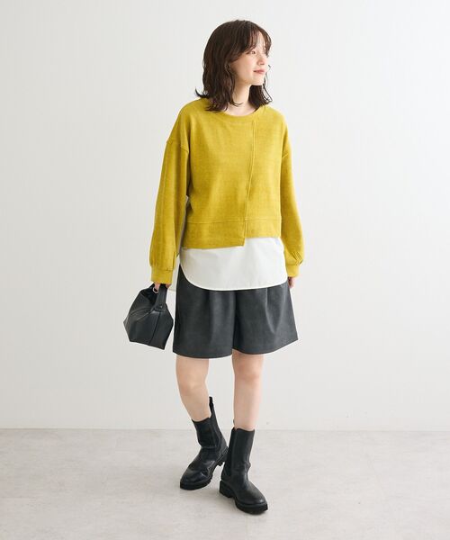 Green　Parks（グリーンパークス）の「カットコーデュロイドッキングプルオーバー（Tシャツ/カットソー・レディース・グリーン系その他3/ホワイト系その他2/グレー/ネイビー・FREE）」の5枚目の写真