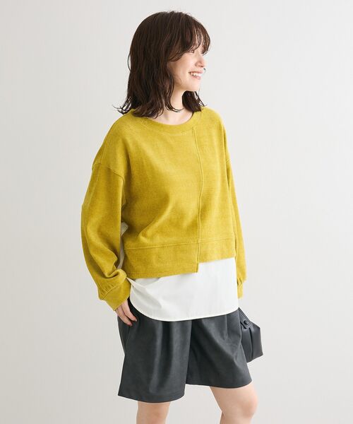 Green　Parks（グリーンパークス）の「カットコーデュロイドッキングプルオーバー（Tシャツ/カットソー・レディース・グリーン系その他3/ホワイト系その他2/グレー/ネイビー・FREE）」の8枚目の写真