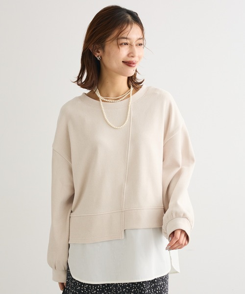 Green　Parks（グリーンパークス）の「カットコーデュロイドッキングプルオーバー（Tシャツ/カットソー・レディース・グリーン系その他3/ホワイト系その他2/グレー/ネイビー・FREE）」の2枚目の写真