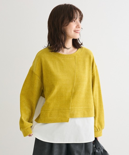 Green　Parks（グリーンパークス）の「カットコーデュロイドッキングプルオーバー（Tシャツ/カットソー・レディース・グリーン系その他3/ホワイト系その他2/グレー/ネイビー・FREE）」の4枚目の写真