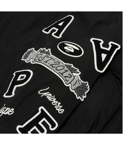 AAPE BY A BATHING APE（エーエイプバイアベイシングエイプ）の「AAPE VARSITY JACKET（スタジャン・メンズ・ダークグリーン/ブラック・LARGE/MEDIUM/SMALL/X-LARGE）」の7枚目の写真