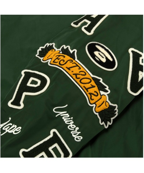 AAPE BY A BATHING APE（エーエイプバイアベイシングエイプ）の「AAPE VARSITY JACKET（スタジャン・メンズ・ダークグリーン/ブラック・LARGE/MEDIUM/SMALL/X-LARGE）」の10枚目の写真