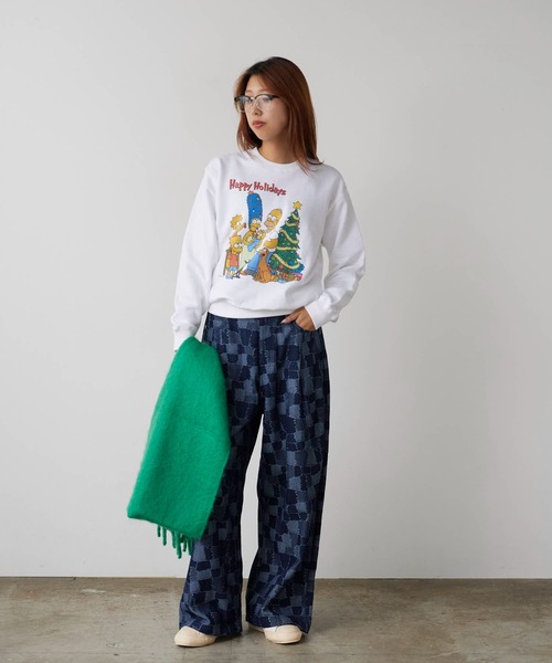 AO2(アオズ)の「パッチワーク風デニムワイドパンツ(デニムパンツ・レディース・ネイビー/ブルー・FREE)」の20枚目の写真