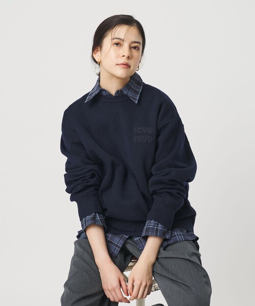 BEAUTY&YOUTH UNITED ARROWS（ビューティーアンドユースユナイテッドアローズ）の「ロゴクルーネック ニットプルオーバー ウォッシャブル（ニット/セーター・レディース・グレー系/ネイビー/オフホワイト・FREE）」の3枚目の写真