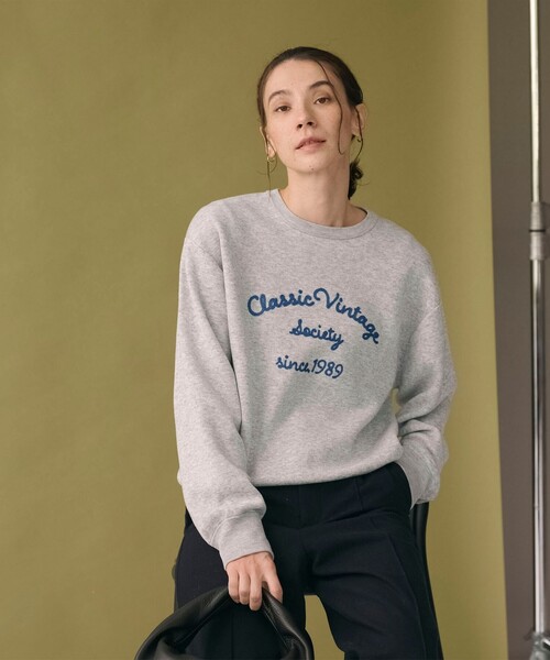 BEAUTY&YOUTH UNITED ARROWS（ビューティーアンドユースユナイテッドアローズ）の「ロゴクルーネック ニットプルオーバー ウォッシャブル（ニット/セーター・レディース・グレー系/ネイビー/オフホワイト・FREE）」の5枚目の写真