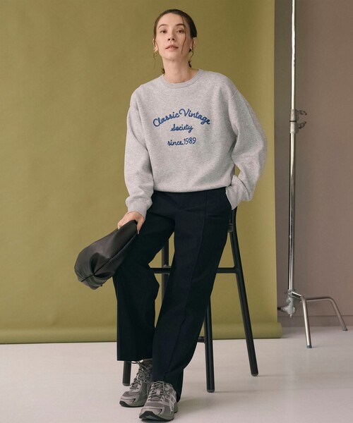 BEAUTY&YOUTH UNITED ARROWS（ビューティーアンドユースユナイテッドアローズ）の「ロゴクルーネック ニットプルオーバー ウォッシャブル（ニット/セーター・レディース・グレー系/ネイビー/オフホワイト・FREE）」の6枚目の写真